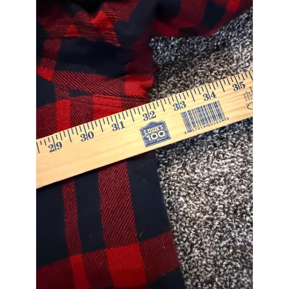 Duluth Trading Co Flapjack Fleece Lined Shirt Jac Red Navy Plaid 4XL 74255 NPL